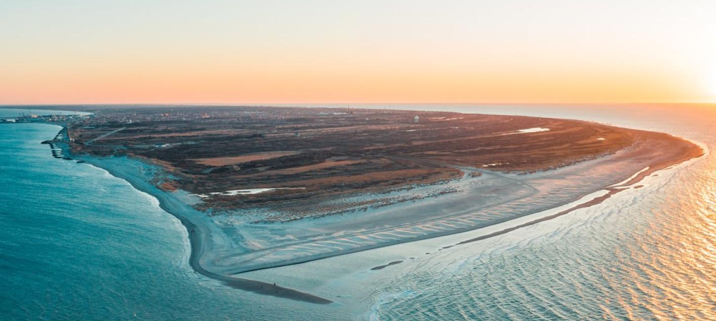 Drone photo of Grenen in Skagen, North Jutland