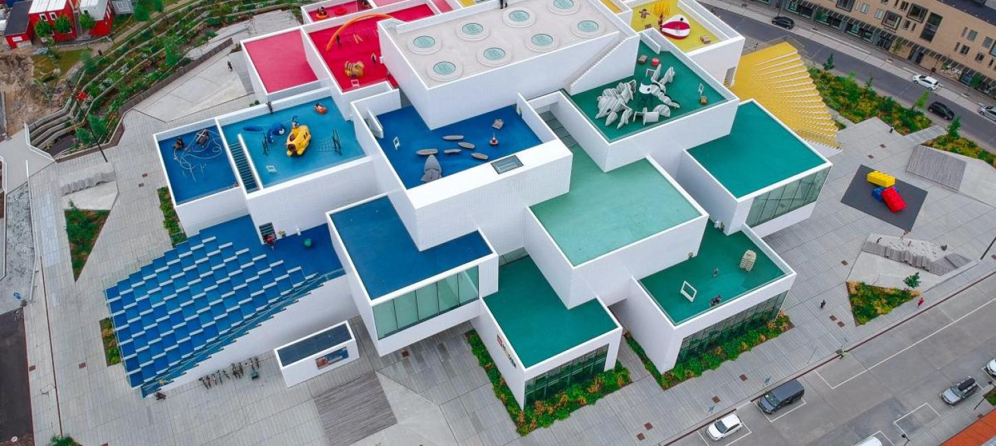 LEGO House in Billund, Denmark, seen from above