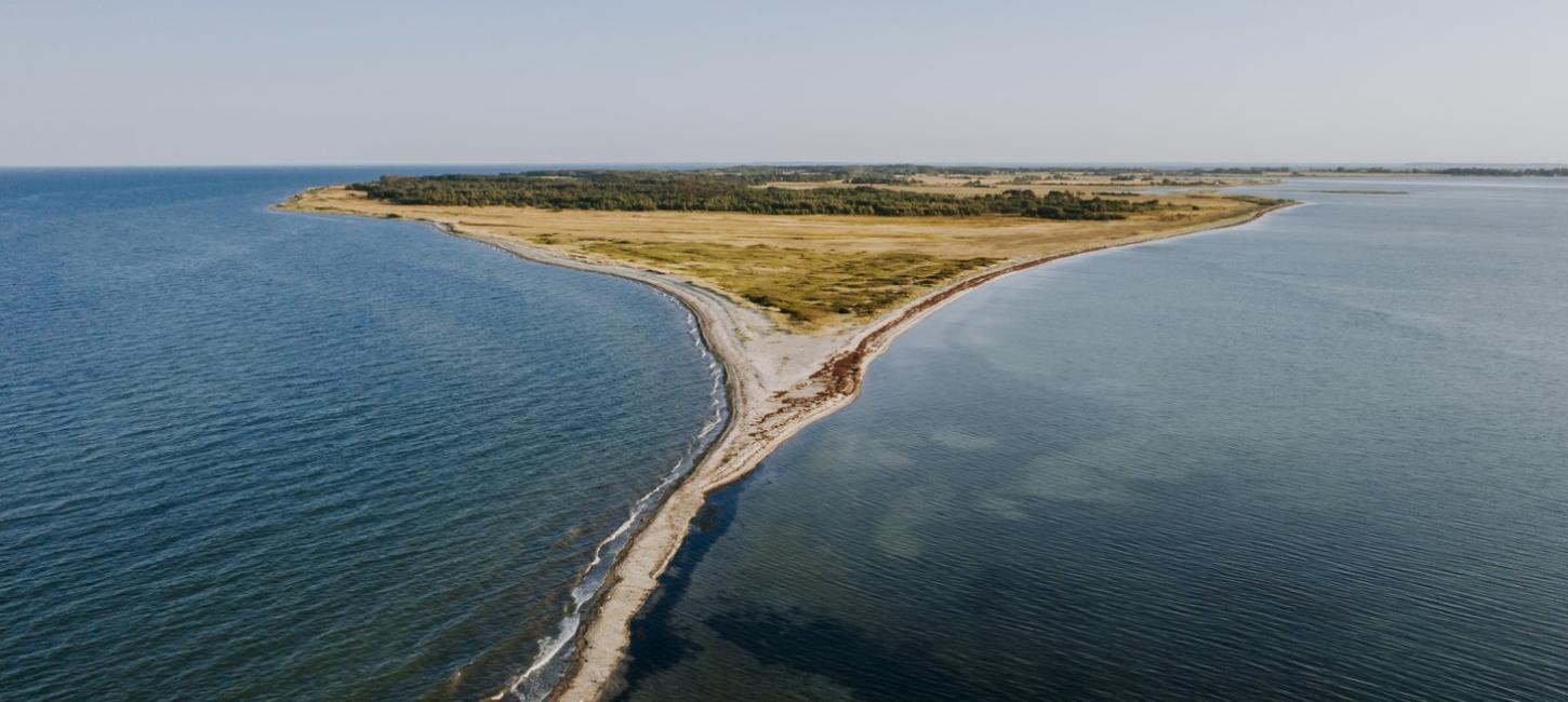 Het Deense eiland Endelave van bovenaf gezien