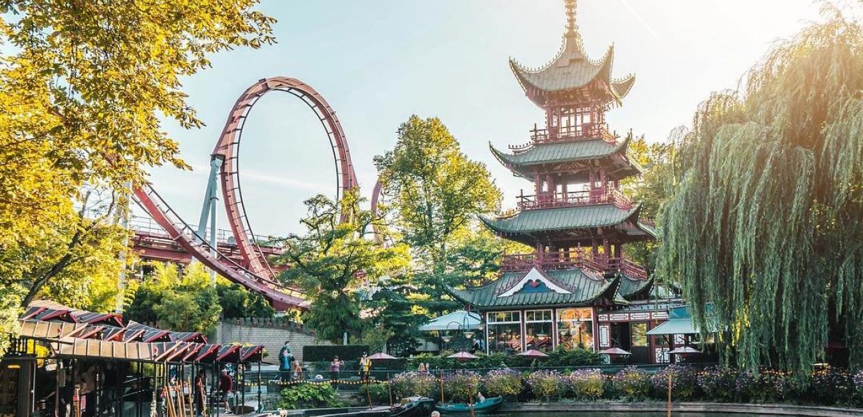 Summer at Tivoli in Copenhagen, Denmark