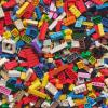 A multicoloured mix of LEGO blocks