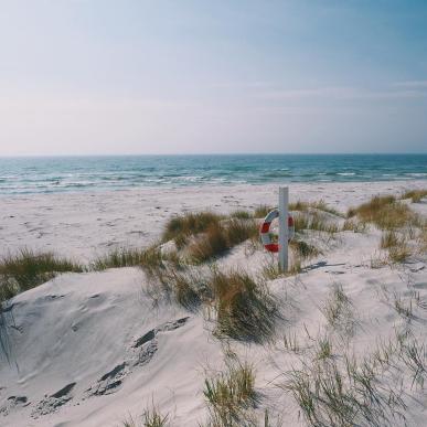 Havet og Dueodde strand på Bornholm