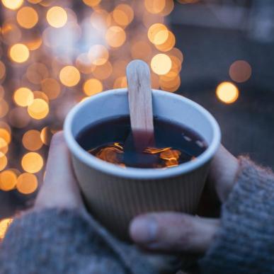 hot drink on a christmas market in copenhagen