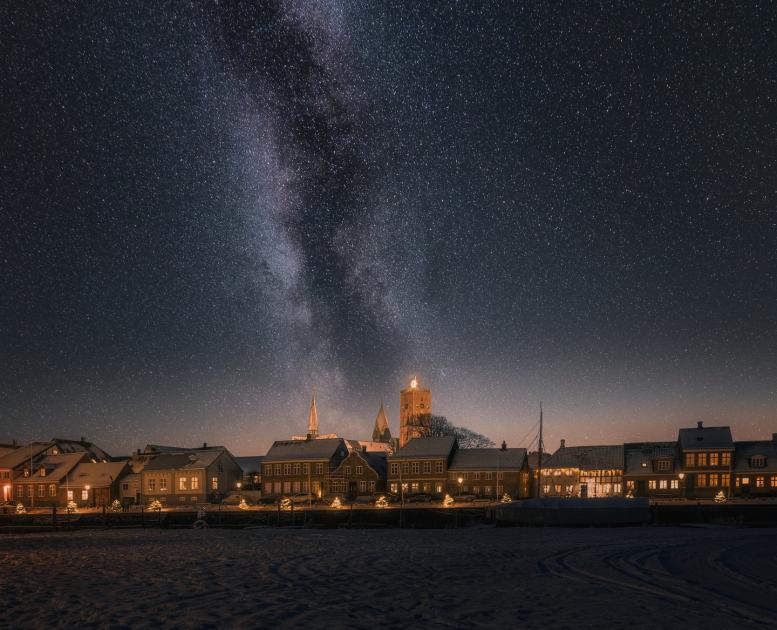 De sterrenhemel in Dark Sky Park Mandø op het Deense Waddeneiland Mandø