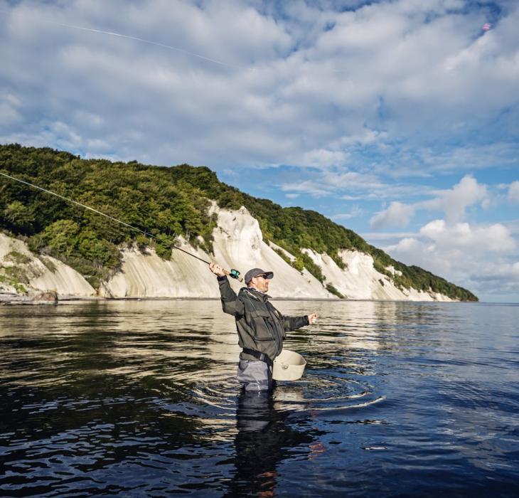 Fishing at Møns Klint, Denmark